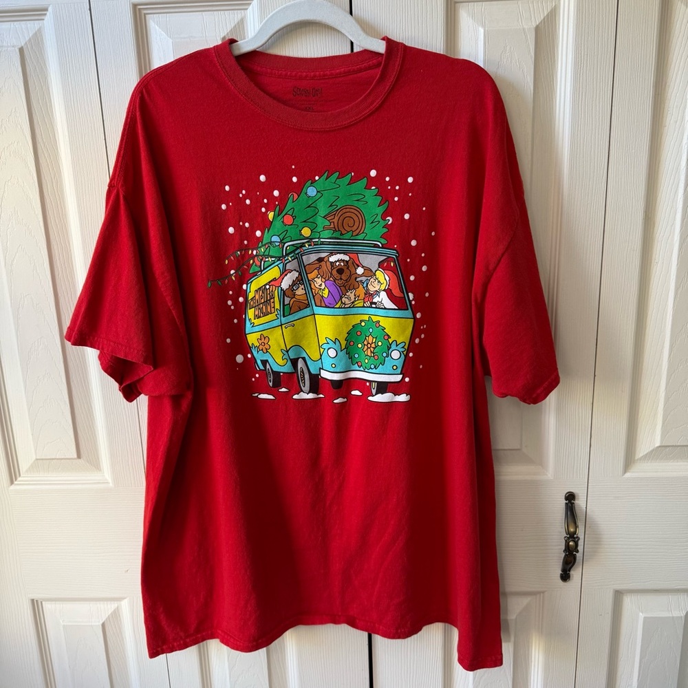 Scooby Doo Christmas Graphic Short Sleeve T-Shirt Men’s Size XXL Mystery Machine